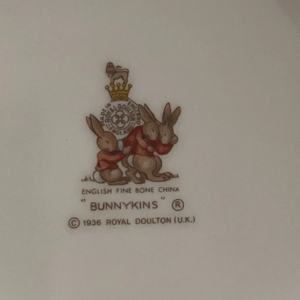 Royal Doulton Bunnykins Blast Off Rocket Launch Child's Vintage Cereal Bowl 6.5
